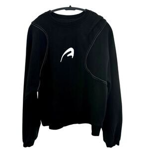 Ader Error A-Peec Embroidered Logo Sweatshirt Black A2 Fit M